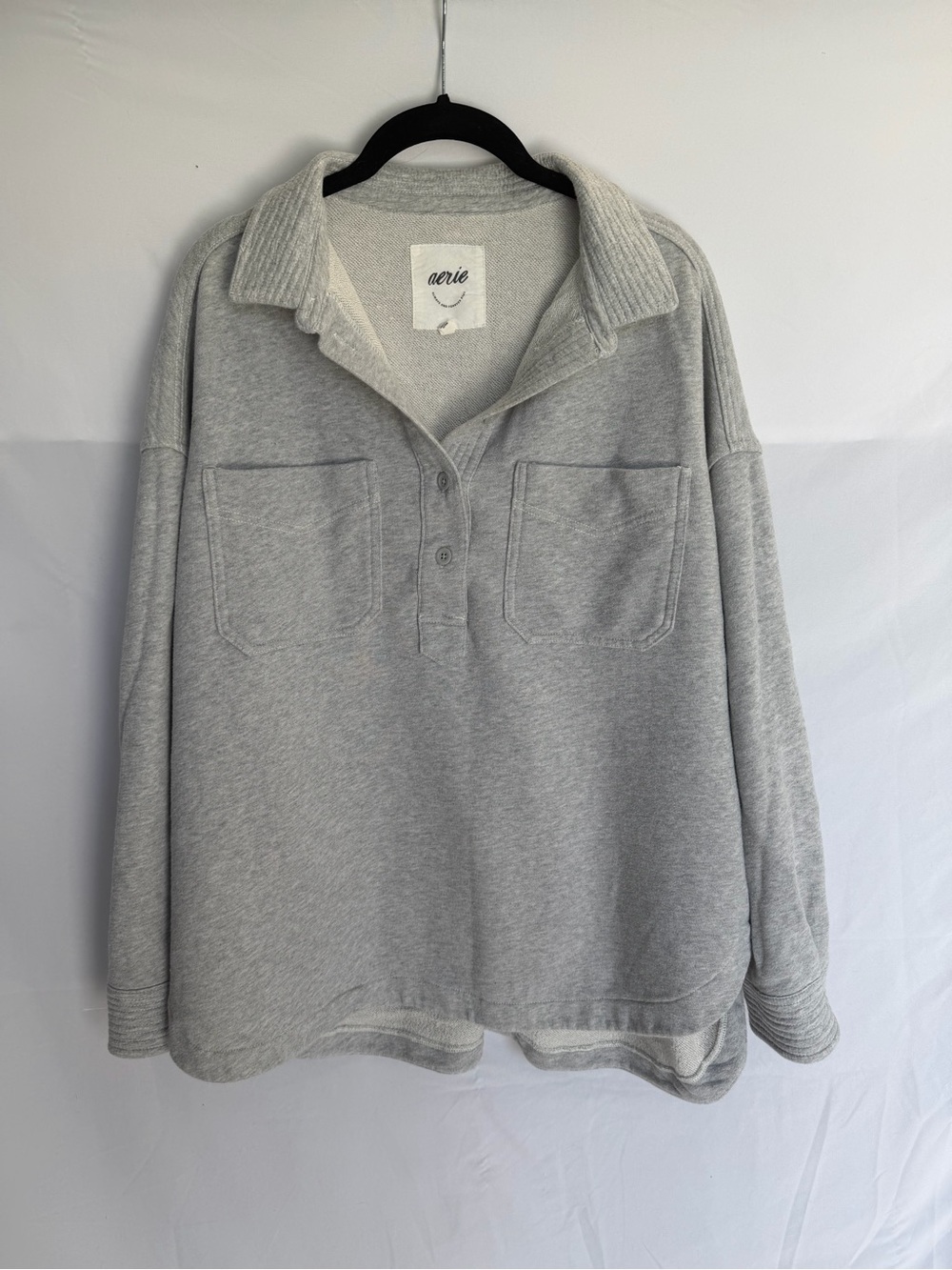 aerie Light Gray Knit Pullover Sweater